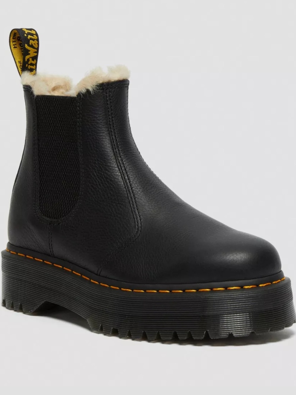 Dr. Martens Faux Fur Lined Platform Chelsea Boots